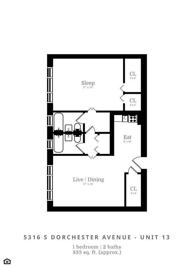 1 Bed | 2 Bath (B7)