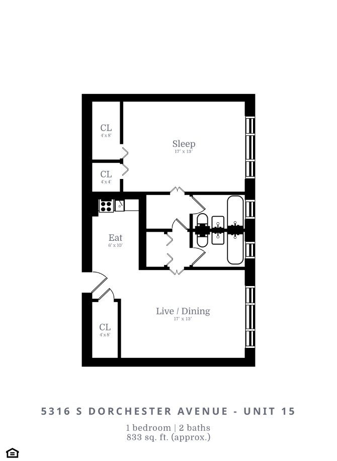 1 Bed | 2 Bath (B6)