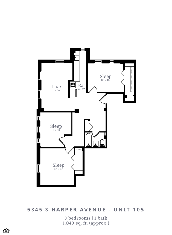 2 Bed | 1 Bath (C2)