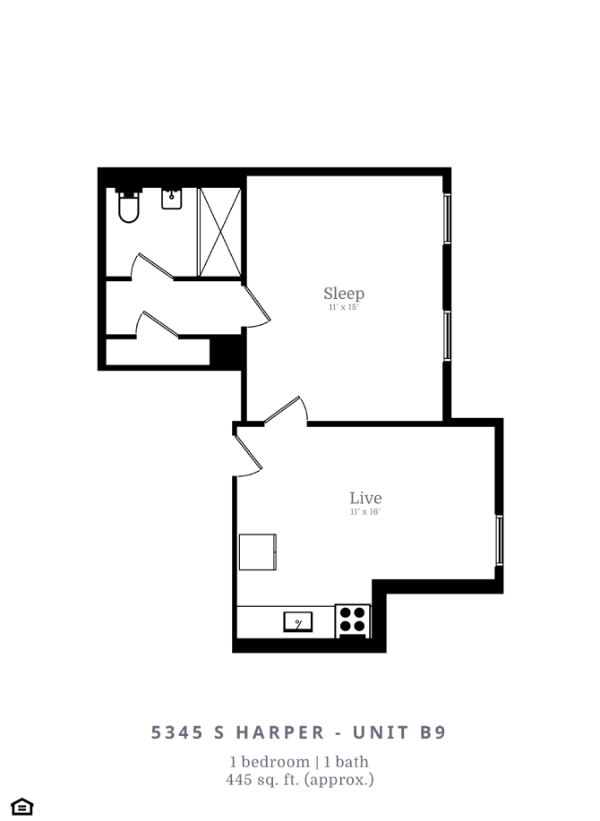 1 Bed |1 Bath (B1)