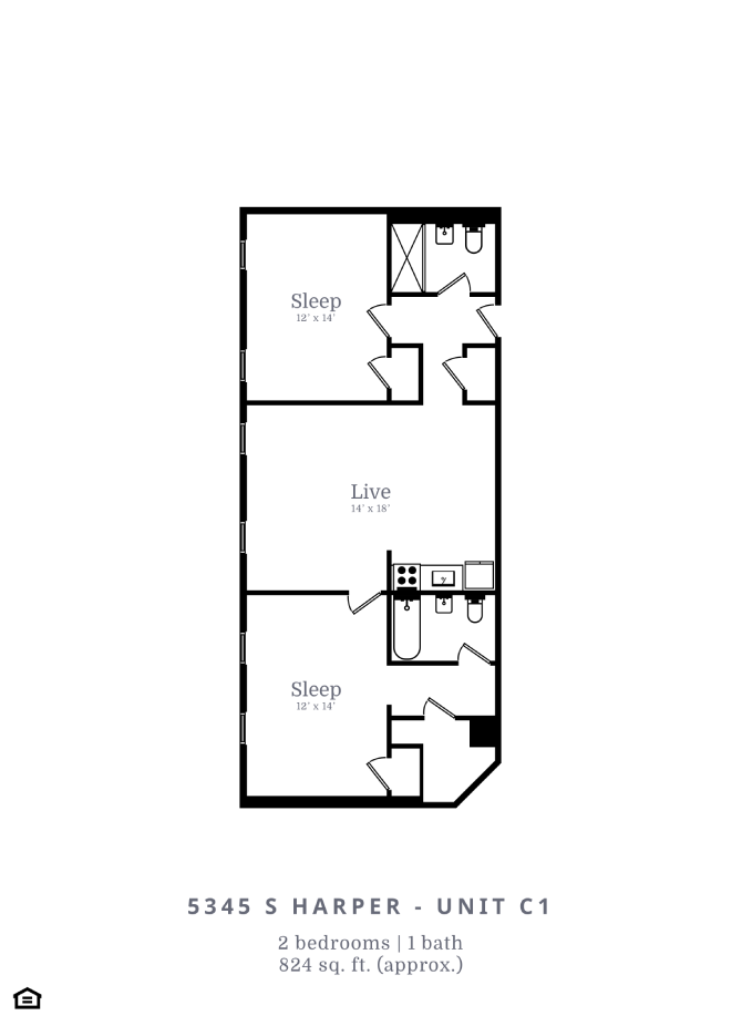 2 Bed | 1 Bath (C1)