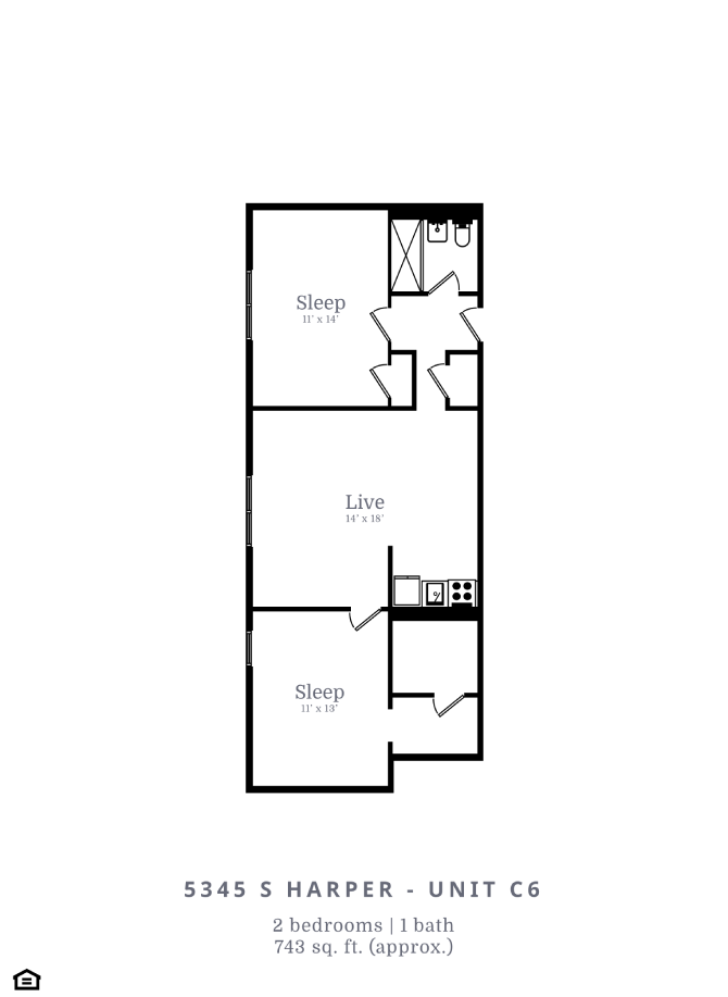 2 Bed | 1 Bath (C6)