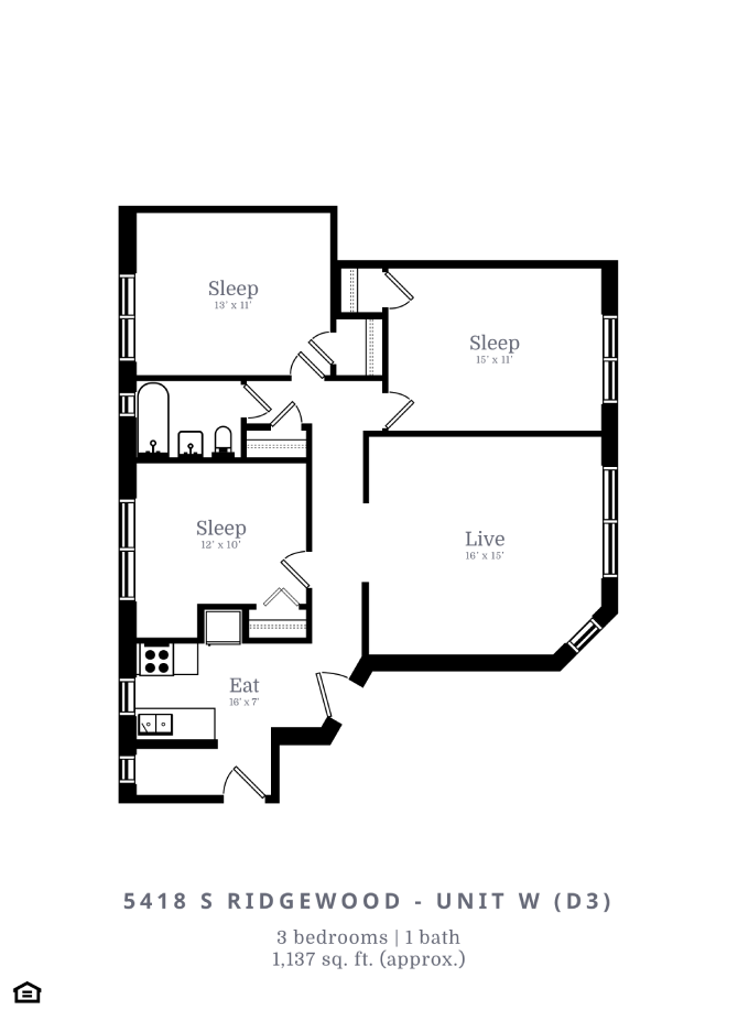 3 Bed |1 Bath (D3)