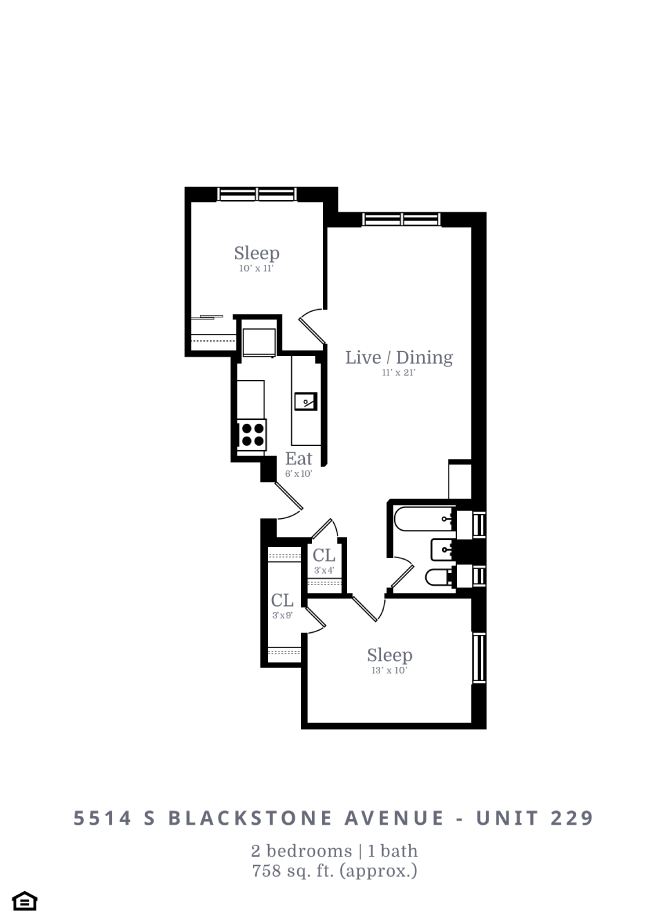2 bedroom | 1 bath (C1)