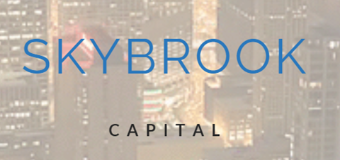 A cityscape with the words "SKYBROOK CAPITAL" overlaid on it.