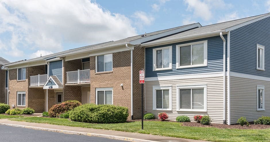 exterior of the buildings showing landscaping and balconies