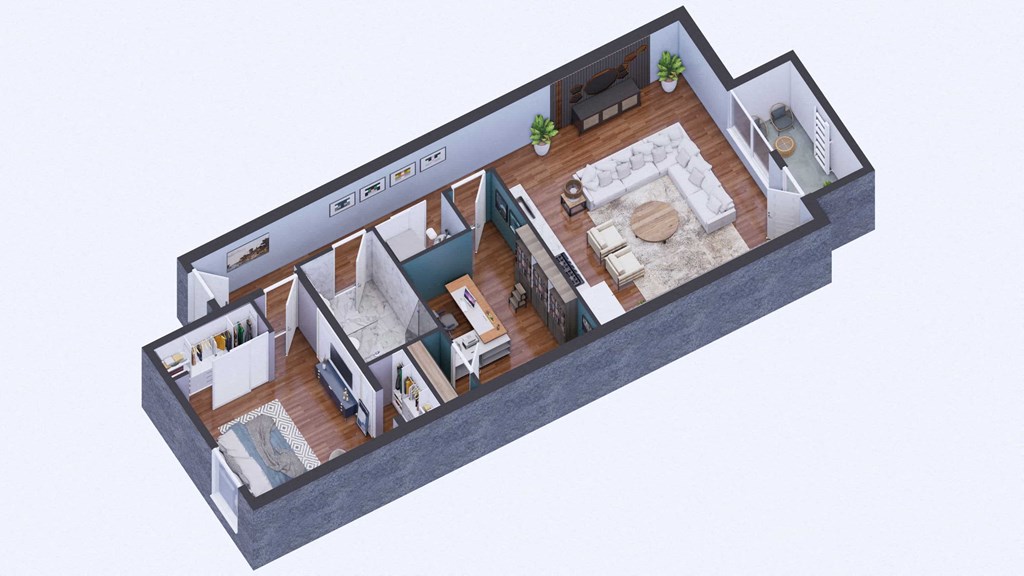 a floor plan of a home with a living room and a dining room
