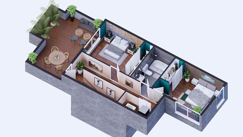 a floor plan of a house with a bathroom and a bedroom