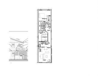 a floor plan and a elevation of a house