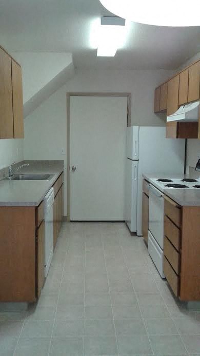 a kitchen with a stove and a refrigerator