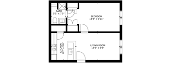 1 Bedroom, 1 Bathroom
