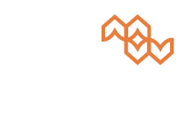 a pair of orange arrows on a white background