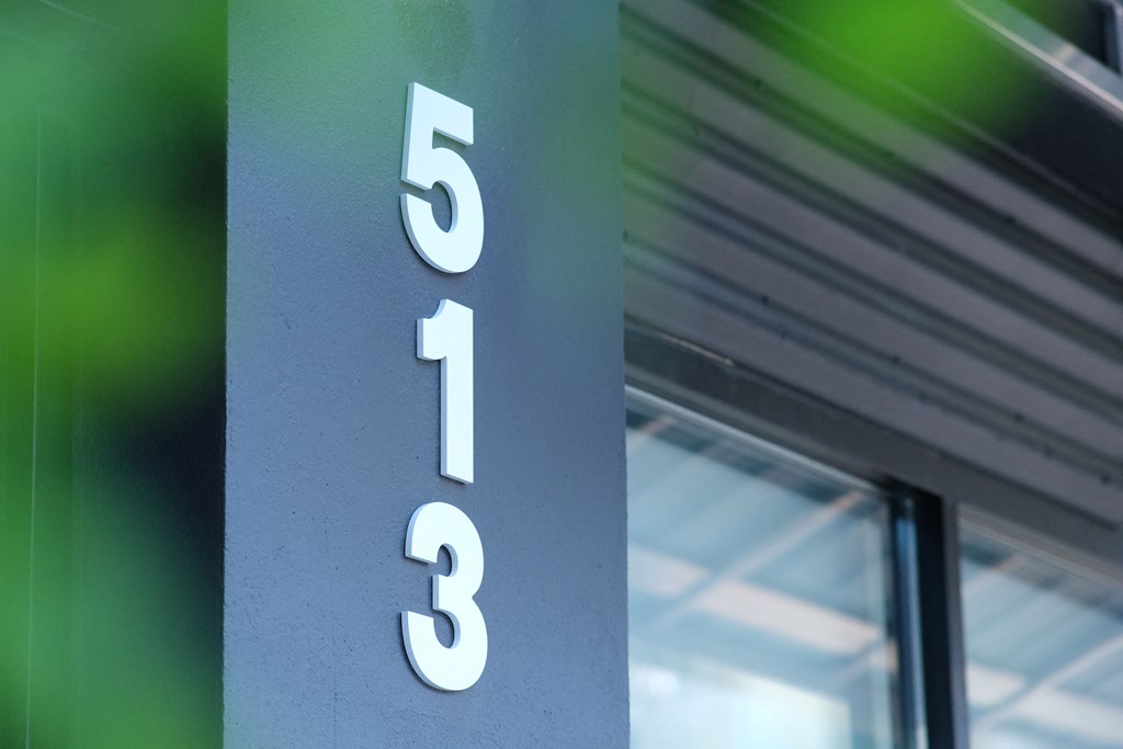 a door with the numbers five and three on it