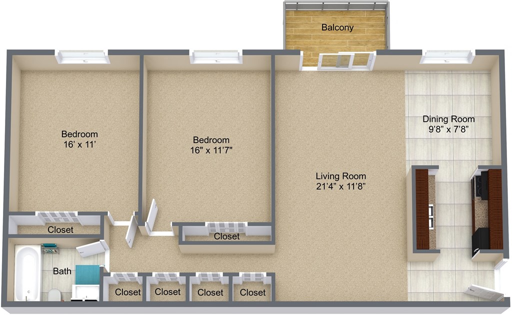 a floor plan of a room with bedrooms and a living room
