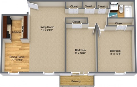 a floor plan of a room with a living room and a dining room