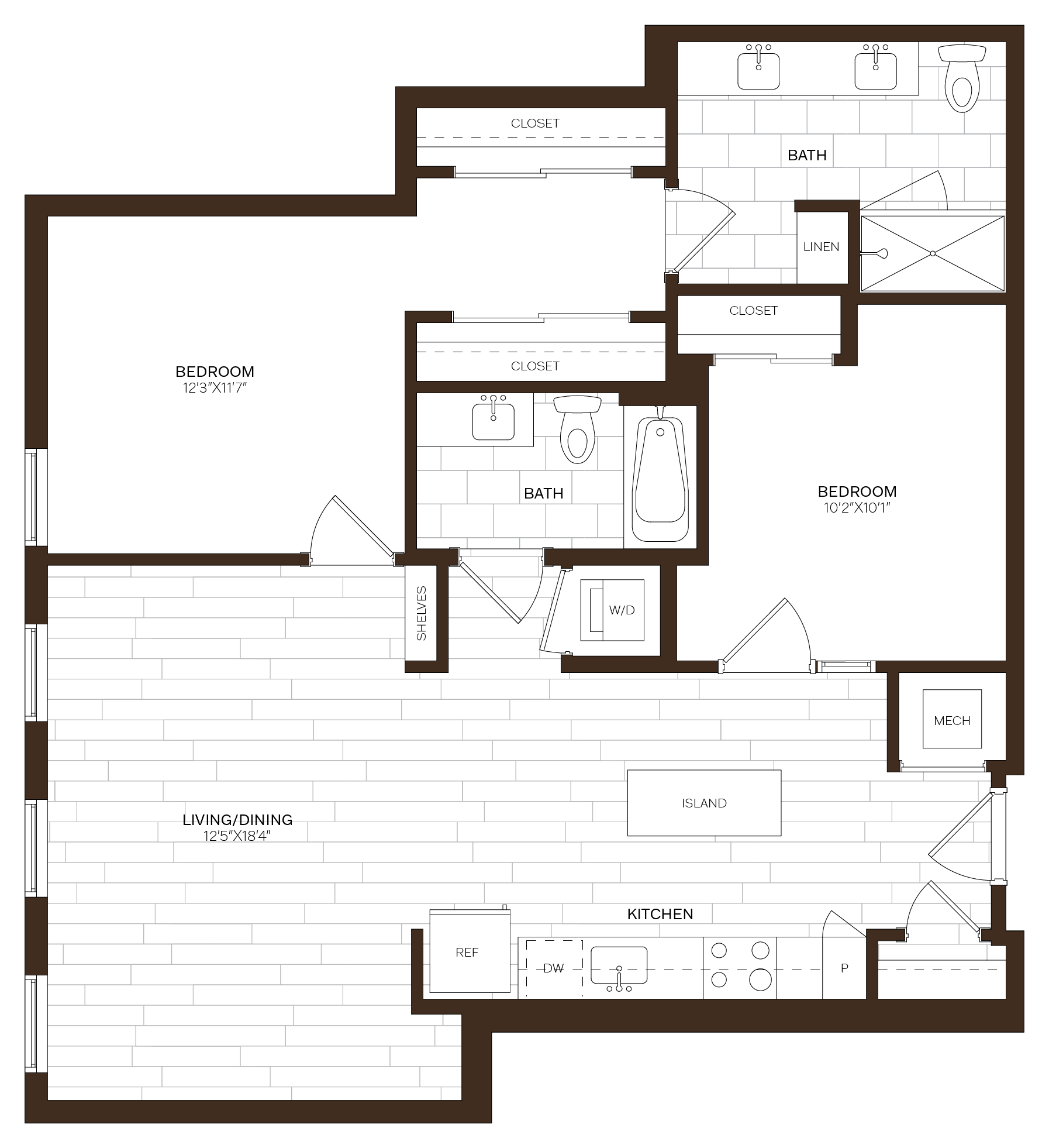 JR 2 Bed/2 Bath -C1