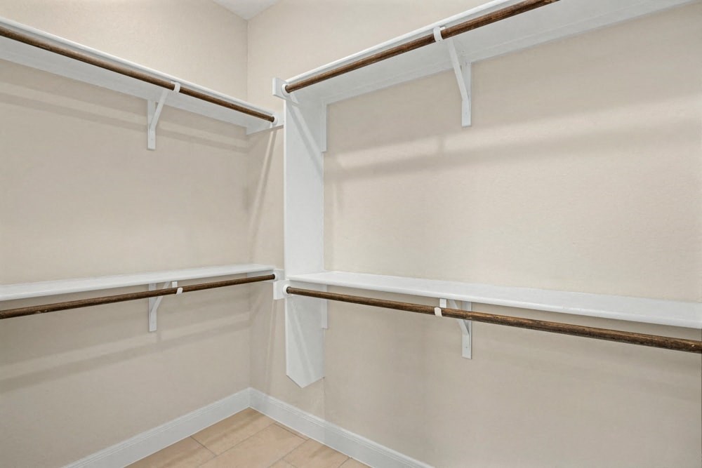 the walk in closet at the preserve at green valley apartments