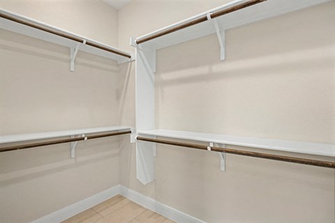 the walk in closet at the preserve at green valley apartments