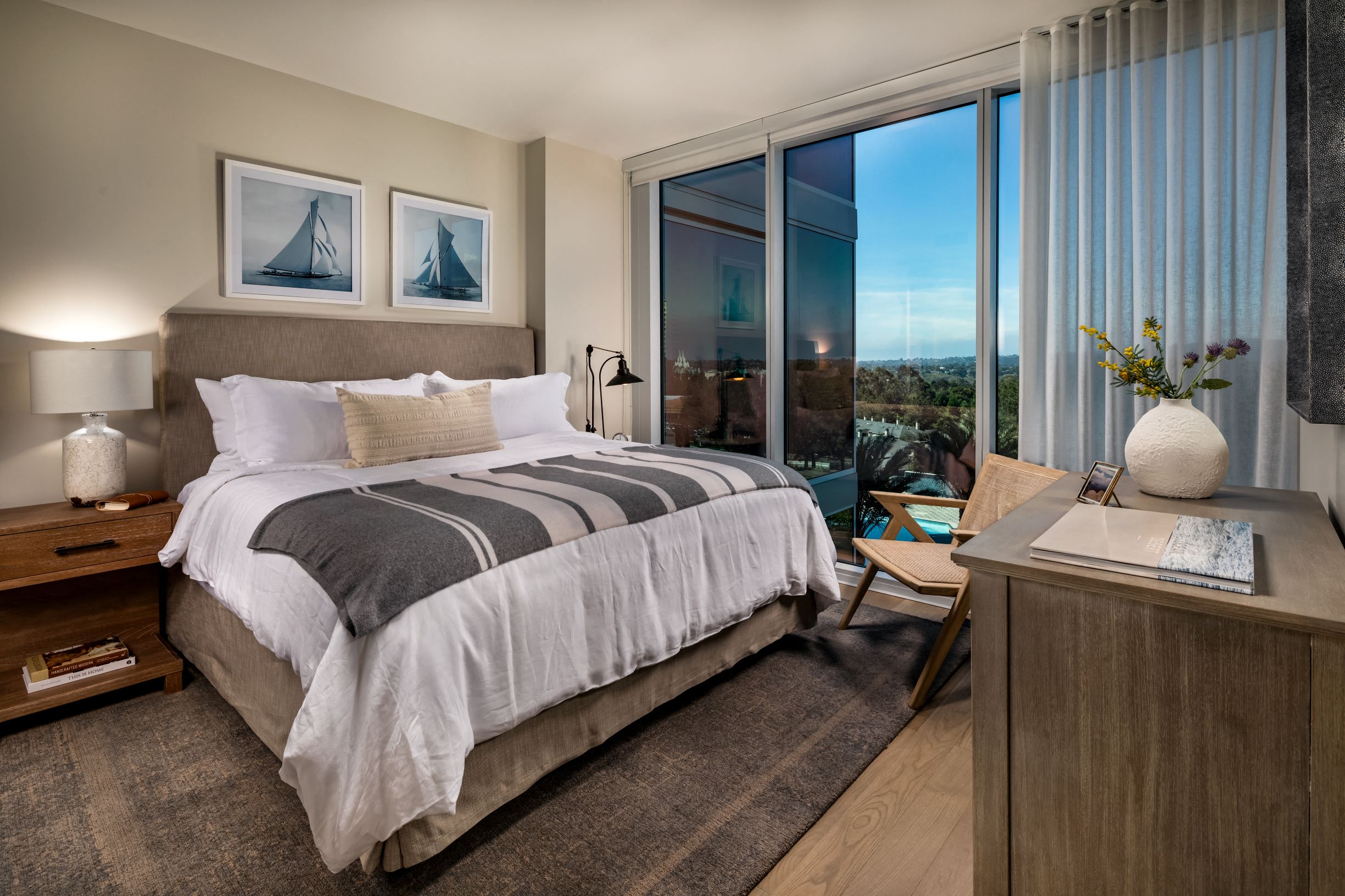 bedroom with large windows