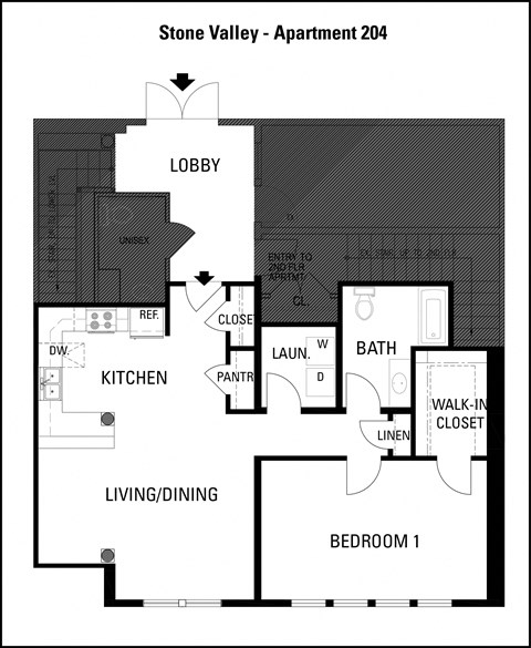 a floor plan of a house with a bedroom and a living room