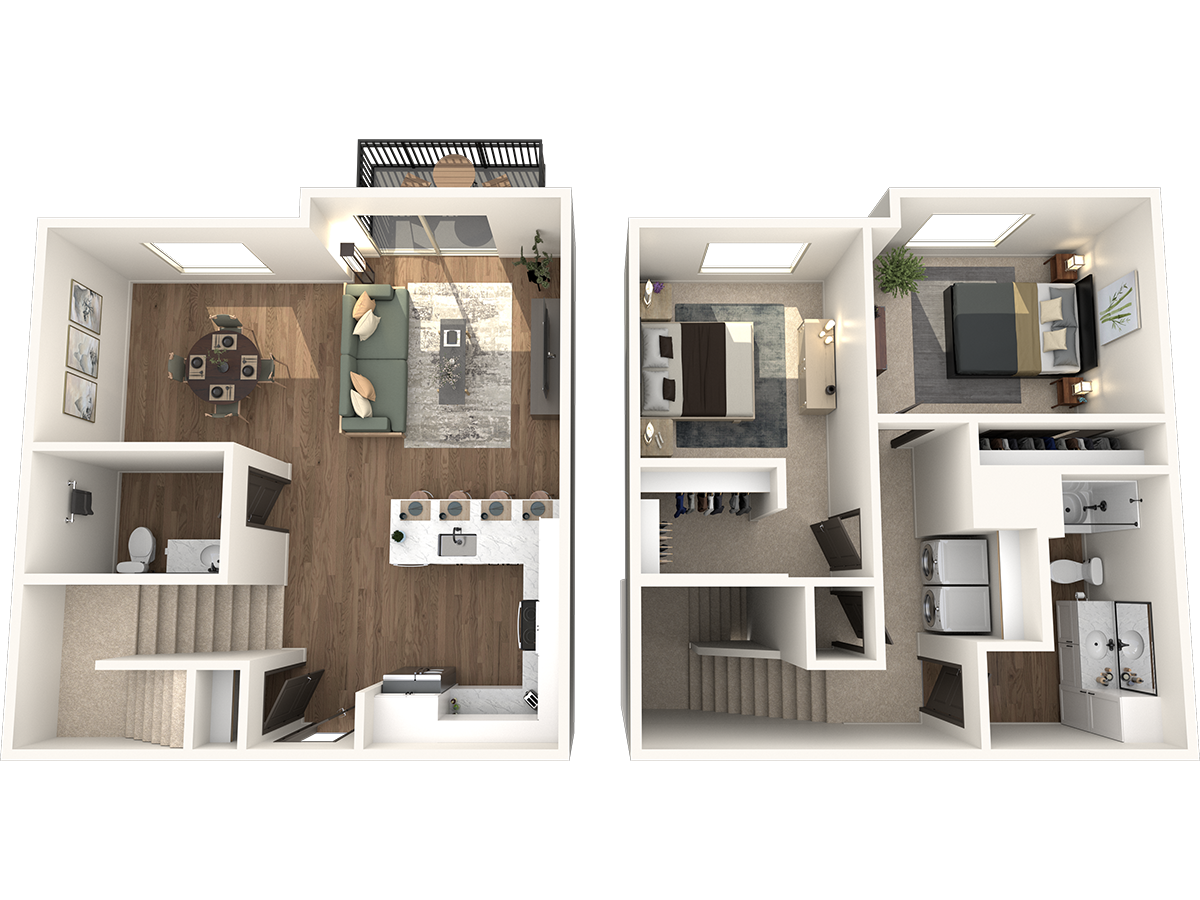 1 bedroom 1 bath A2 Floor Plan at The Crossings at Windsong, Prescott Valley, 86314