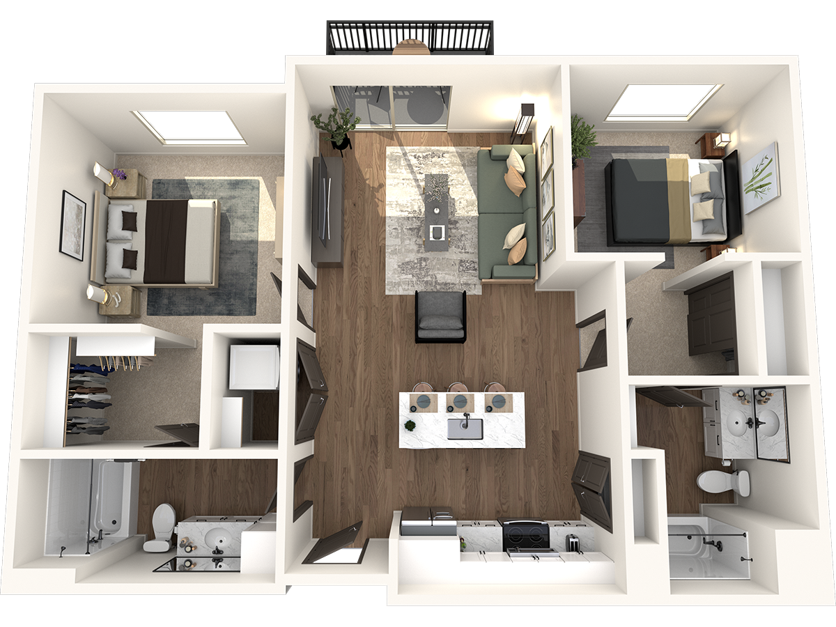 2 bedroom 2 bathroom B Floor Plan at The Crossings at Windsong, Prescott Valley, Arizona