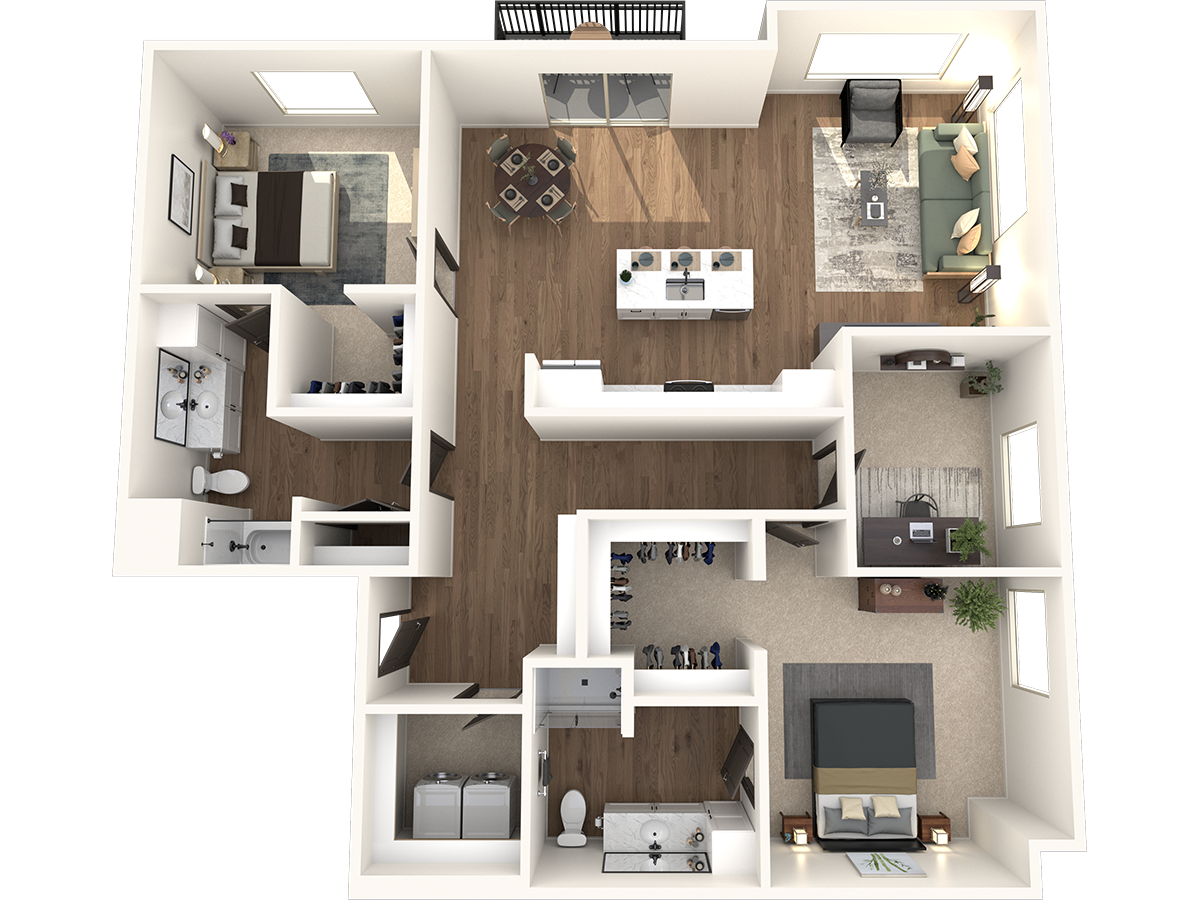 2 bedroom 2 bathroom C Floor Plan at The Crossings at Windsong, Arizona, 86314