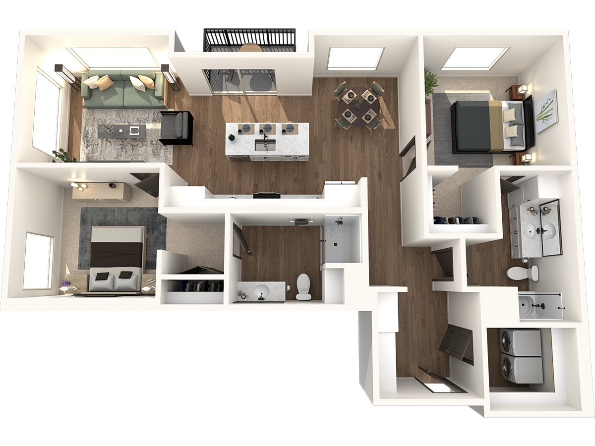 2 bedroom 2 bathroom D Floor Plan at The Crossings at Windsong, Prescott Valley, Arizona