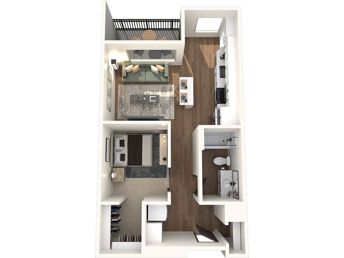 Studio 1 bathroom F Floor Plan at The Crossings at Windsong, Prescott Valley, Arizona