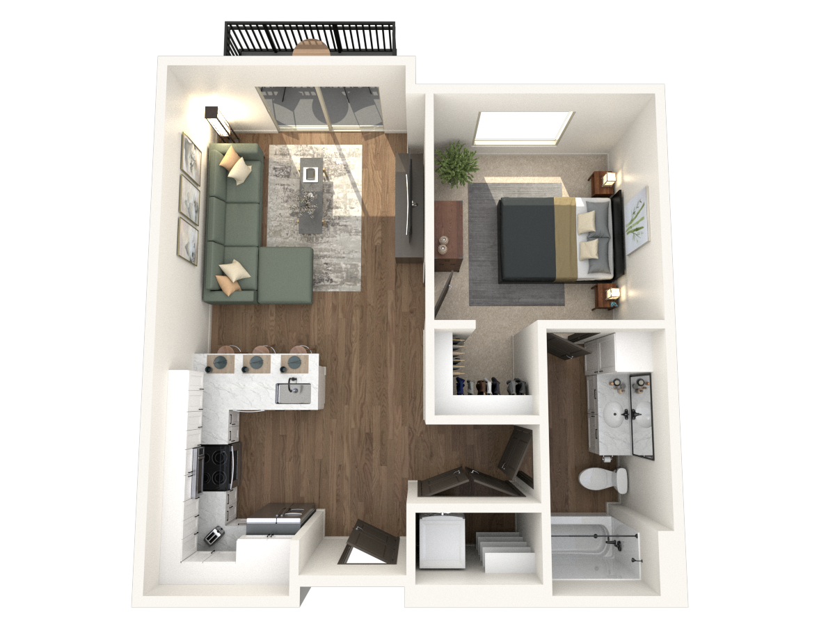 1 bedroom 1 bath Floor Plan A Crossings at The Crossings at Windsong, Arizona, 86314