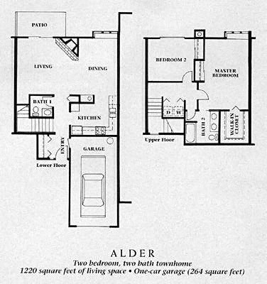 Alder Floorplan 2BD/2BTH