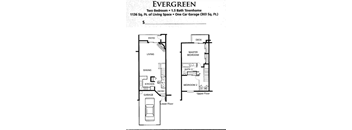 Evergreen Floorplan 2BD/2BTH