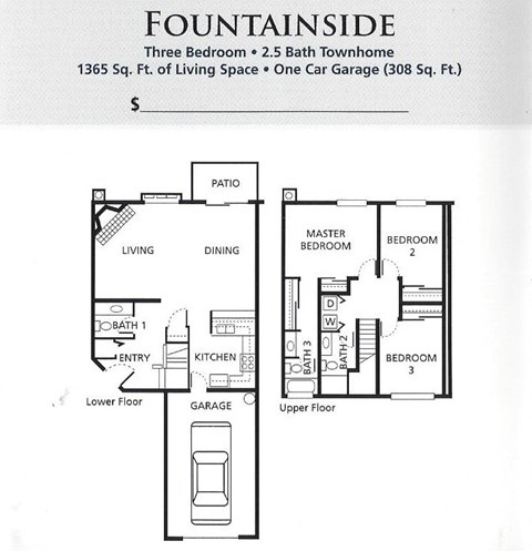 Fountainside Unit 3BD/2.5BTH