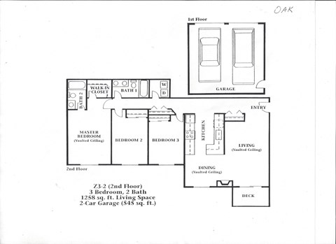 Oak Floorplan 3BD/2BTH