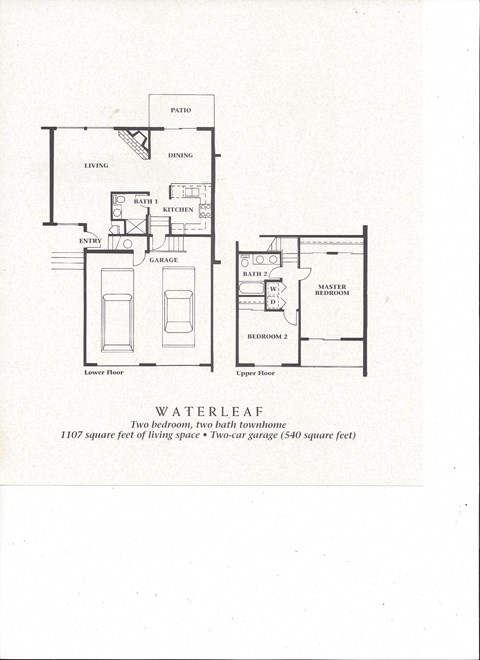 Waterleaf Floorplan 2BD/2BTH