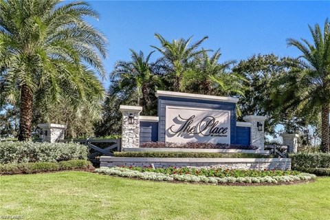 the sign at the entrance on a sunny day
