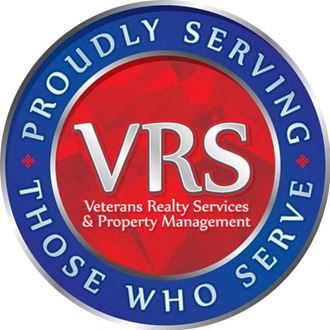 a logo for veterans really services and property management vvs