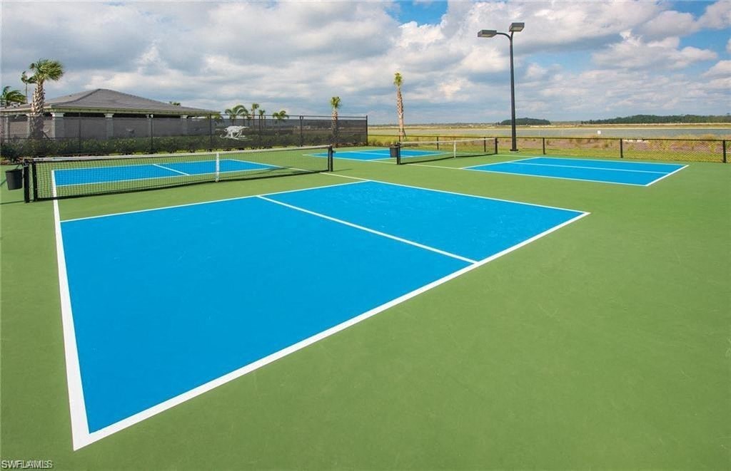 a group of tennis courts on a tennis court
