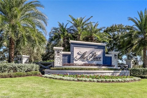 the sign at the entrance on a sunny day