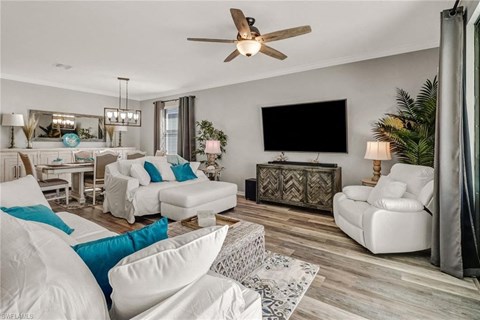 a living room with couches and a tv