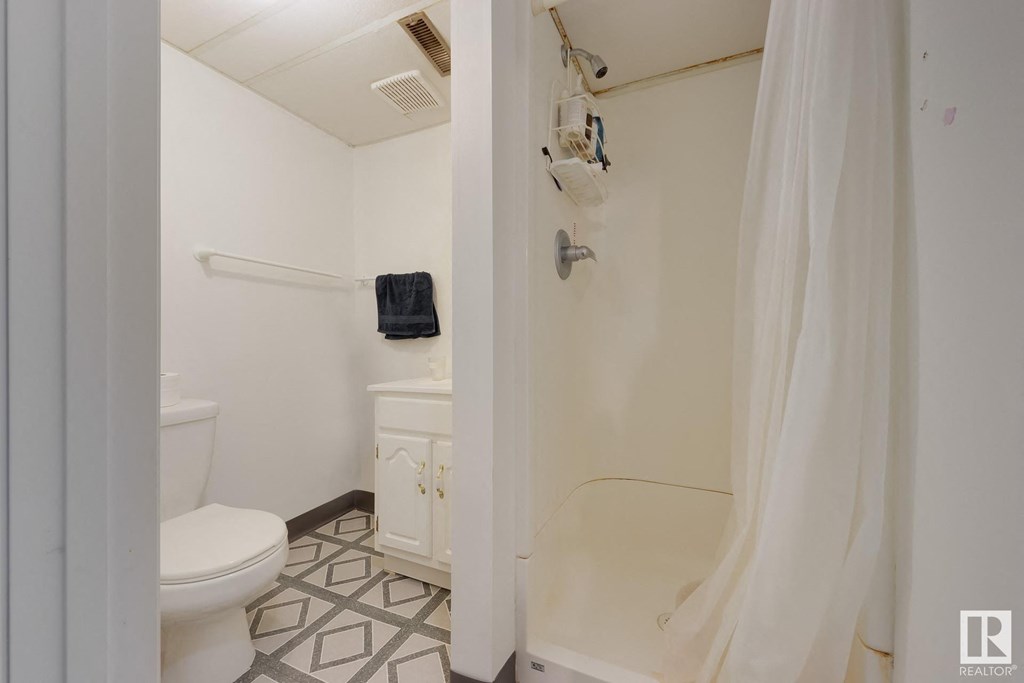 a bathroom with a shower toilet and a sink