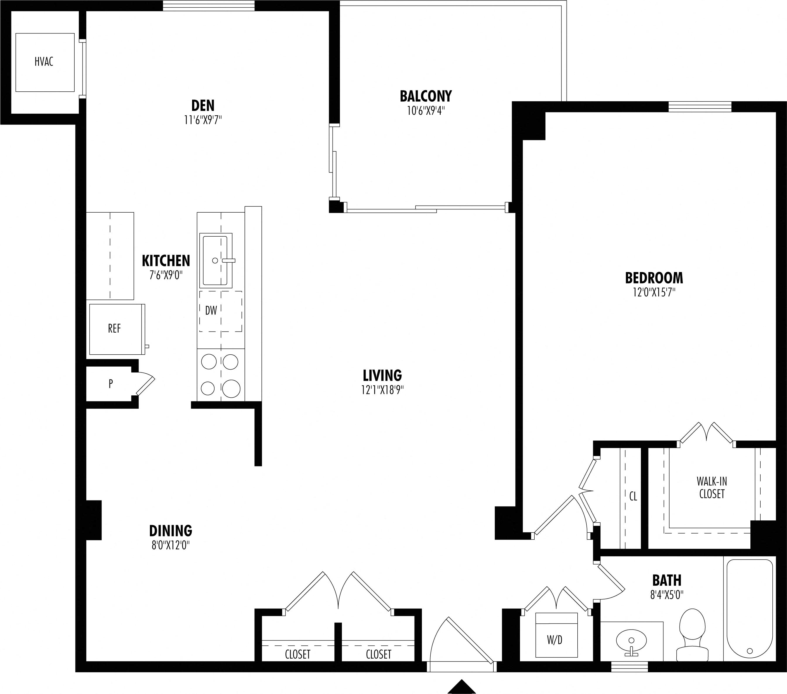 1 Bed/1 Bath-A1B