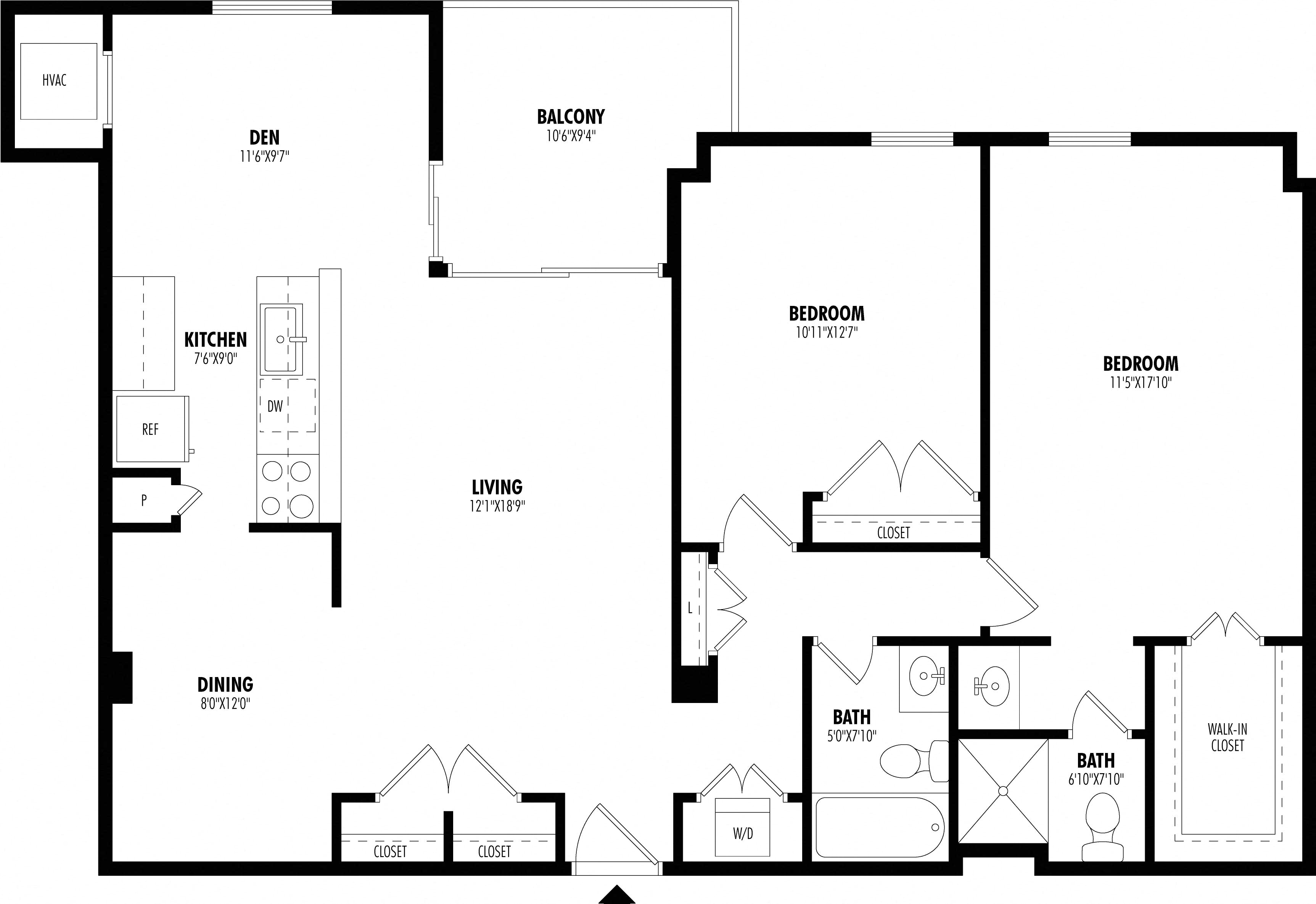 2 Bed/2 Bath-B2A