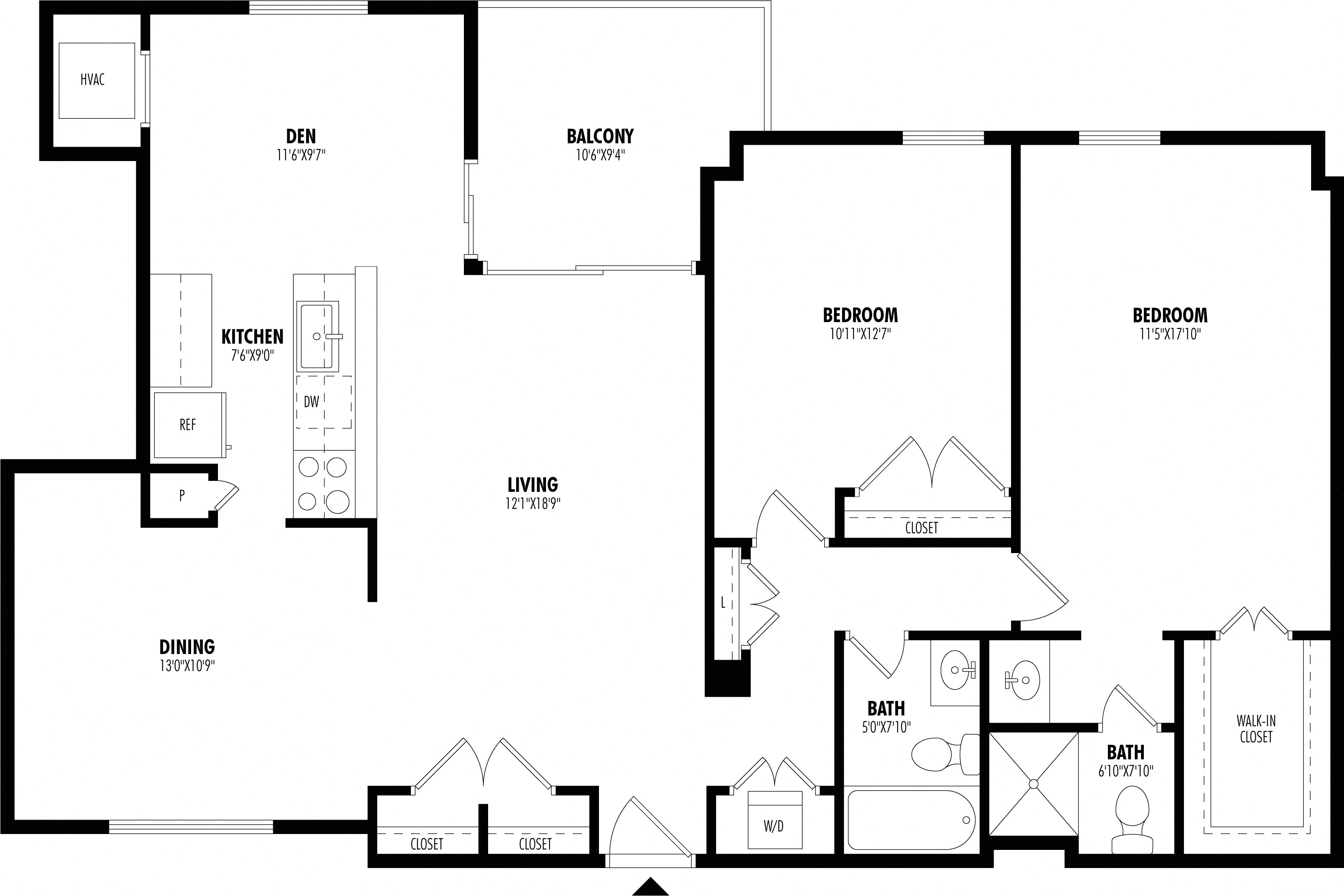 2 Bed/2 Bath-B2B