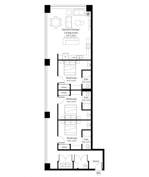 Unit 201- 1,626 sqft