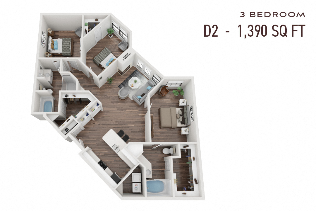 Commons Park West Three Bedroom D2
