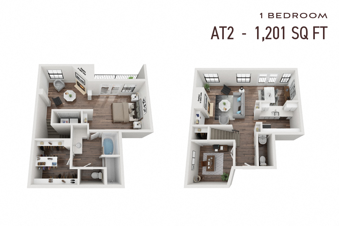 Commons Park West One Bedroom Townhome At2