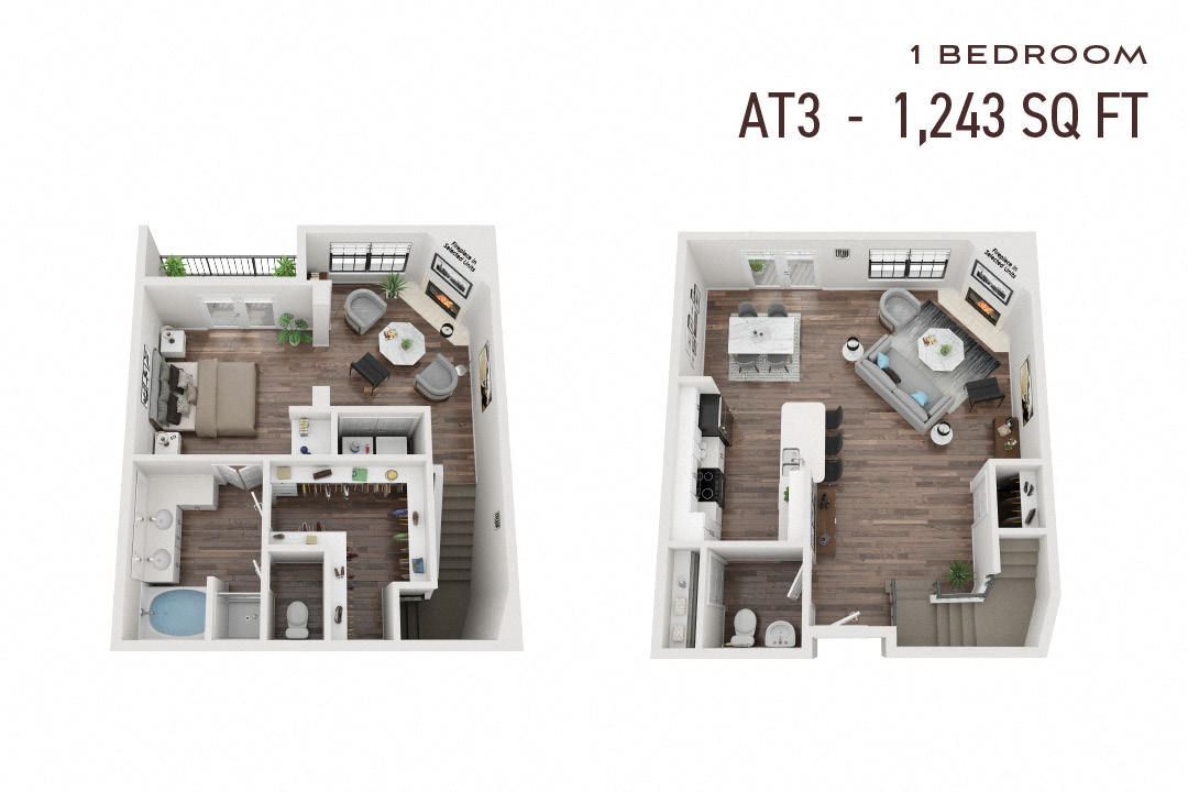 Commons Park West One Bedroom Townhome At3