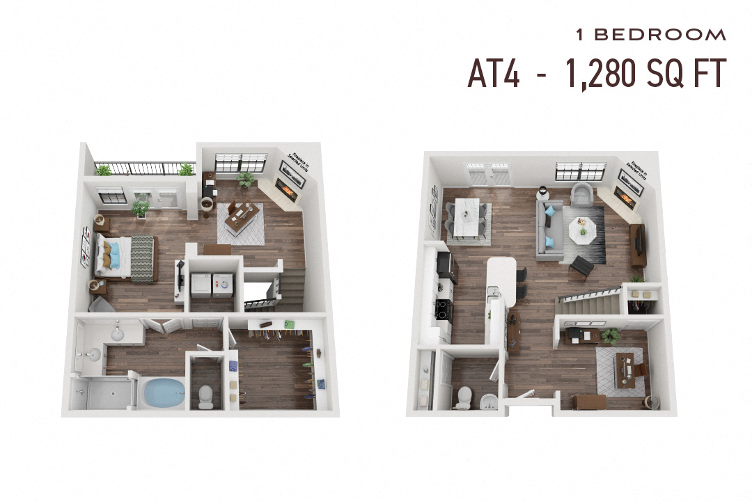 Commons Park West One Bedroom Townhome At4