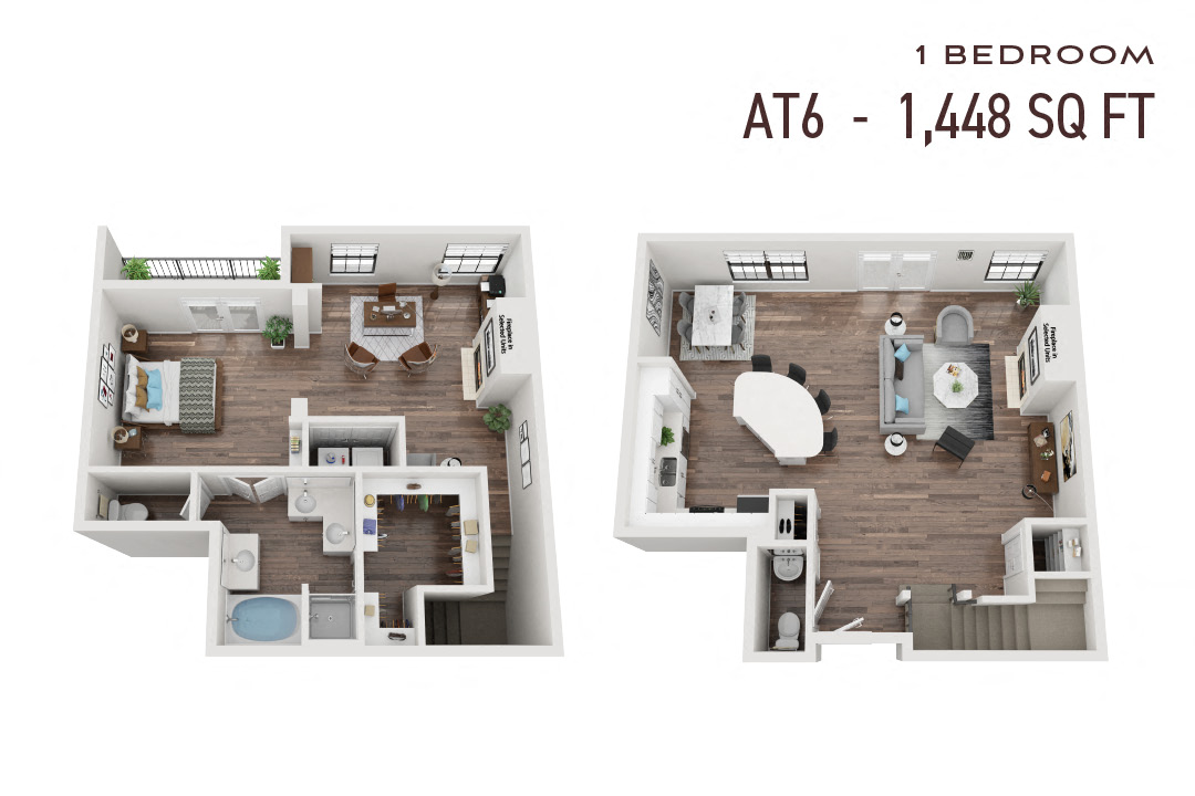Commons Park West One Bedroom Townhome At6